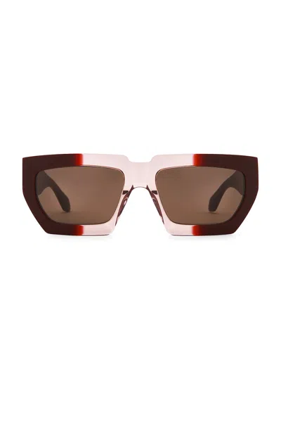 Alaïa Rectangular Sunglasses In Burgundy & Brown
