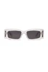 Alaïa Rectangular Sunglasses In Crystal & Grey