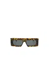Alaïa Rectangular Mask Sunglasses Tortoiseshell Pattern Frame In Brown