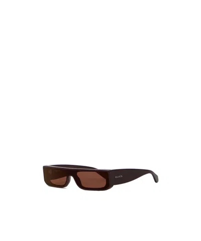 Alaïa Rectangular-lens Sunglasses In Brown