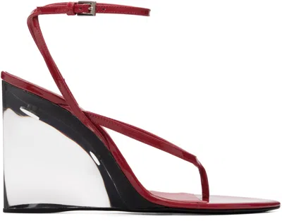 Alaïa Red Invisible Thong Heeled Sandals