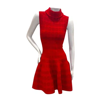 Pre-owned Alaïa Red Jacquard Knit Dress – Spring/summer 2017 It 38
