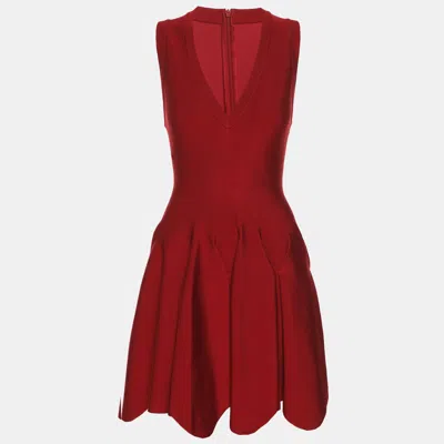 Pre-owned Alaïa Red Jersey Mini Dress S