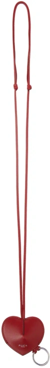 Alaïa Red 'le Cœur Bell' Keychain In 331 - Laque