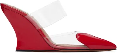 Alaïa Alaia Red Heart Wedge Mules In Black