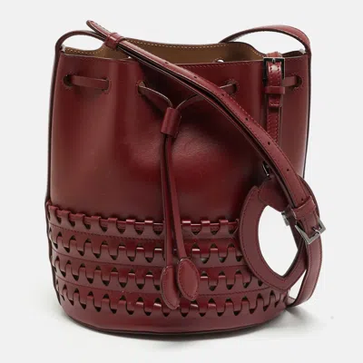 Pre-owned Alaïa Red Leather Drawstring Bucket Bag