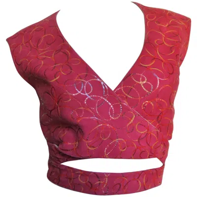 Pre-owned Alaïa Alaia Red Suede Wrap Vest Top 1990s