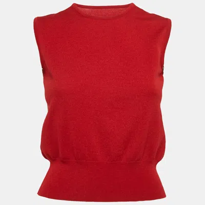 Pre-owned Alaïa Red Wool Sleeveless Sweater M