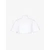 Alaïa Alaia Womens Blanc Relaxed-fit Cropped Cotton-jersey T-shirt In Blanc