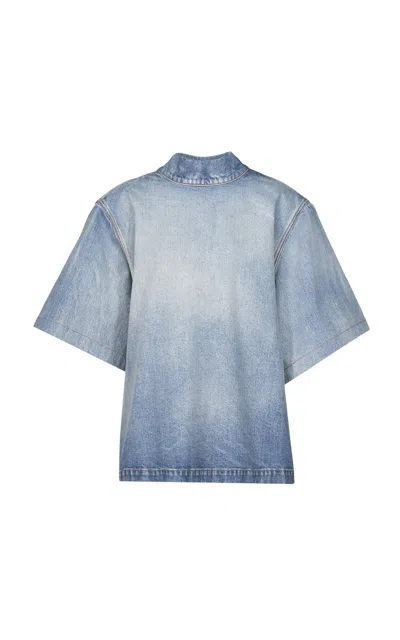 Alaïa Reversed Denim Jacket In Blue