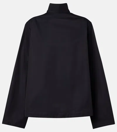 Alaïa Reversible Cotton Gabardine Jacket In Black