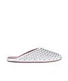 Alaïa Rhinestone Lambskin Muller Shoes In White
