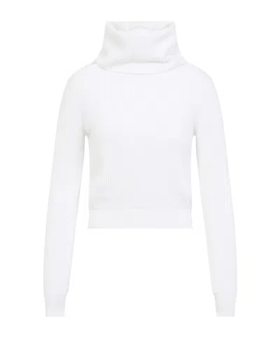 Alaïa Rib Hooded Sweater In White