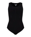 Alaïa Ribbed Texture Scoop Neck Sleeveless Body In Black