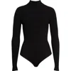 Alaïa Ribbed Turtleneck Bodysuit In Noir Alaia