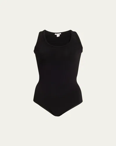 Alaïa Rib Tank Bodysuit In Black