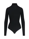 Alaïa Mock-neck Long Sleeve Bodysuit In Black