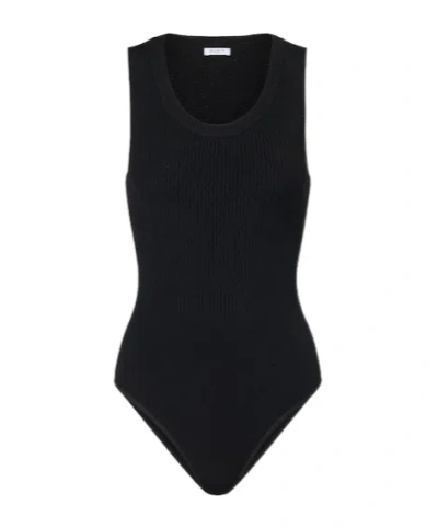 Alaïa Ribbed Bodysuit In Black