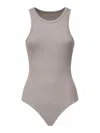 Alaïa Ribbed Bodysuit In Gray