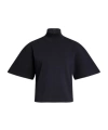 Alaïa Alaia Black Cotton Turtleneck Top Women In Blue