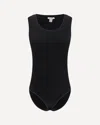 Alaïa Ribbed Texture Scoop Neck Sleeveless Body In Black