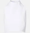 Alaïa Ribbed Halterneck Cotton Top In White
