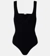 Alaïa Ribbed Jersey Bodysuit In Black