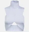 Alaïa High-necked Sleeveless Vest In Blue