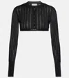 Alaïa Ribbed-knit Cropped Cardigan In Black
