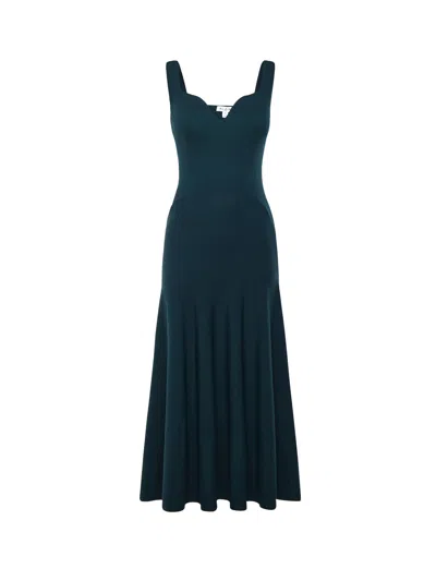 Alaïa Ribbed Knit Dress In Metallic