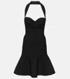 Alaïa Ribbed-knit Halterneck Minidress In Noir Alaia