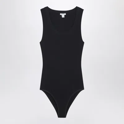 Alaïa Alaia Ribbed Knit Mini Bodysuit In Black