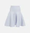 Alaïa Ribbed-knit Miniskirt In Blue