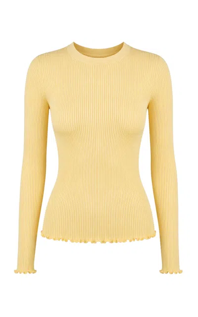 Alaïa Ribbed Knit Silk Top In Animal Print