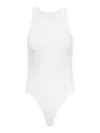 Alaïa Women White Ribbed Knit Tank Bodysuit In White