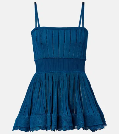 Alaïa Crinloline Bandeau Top In Blue