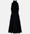 Alaïa Ribbed-knit Turtleneck Midi Dress In Black
