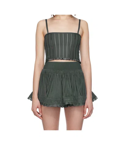 Alaïa Ribbed-knit Vest In Green