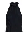 Alaïa Ribbed-knit Halter Top With Wavy Finish In Black