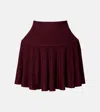 Alaïa Ribbed-knit Wool-blend Miniskirt In Burgundy
