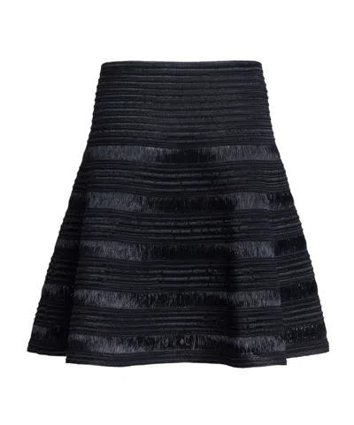 Alaïa Ribbed Mini Skirt In Black