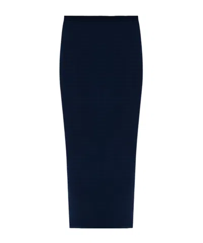 Alaïa Ribbed Striped Maxi Skirt In Black