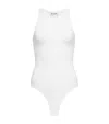 Alaïa Ribbed Tank Bodysuit In White