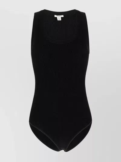 ALAÏA RIBBED TEXTURE SCOOP NECK SLEEVELESS BODY