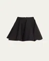 Alaïa Ribbed Wool Fit-flare Mini Skirt In Ebene