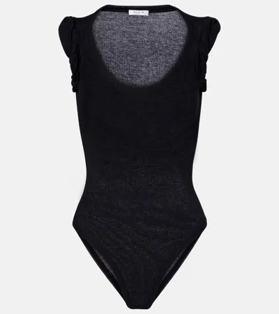 Alaïa Ribbed-knit Bodysuit In Black