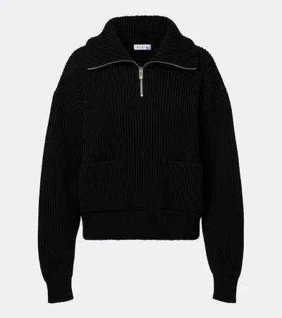 Alaïa Ribbed-knit Wool And Cashmere Sweater In Black