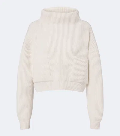 Alaïa Alaia Ribbed-knit Wool And Cashmere Sweater In White