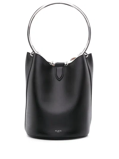 ALAÏA RING LARGE LEATHER BUCKET BAG