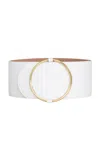 Alaïa Ring Leather Waist Belt In White